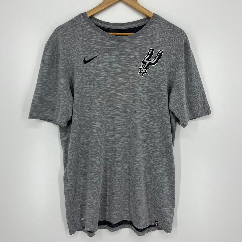 Nike‎ San Antonio Spurs NBA Dri-FIT Heather Gray Athletic T-Shirt Mens LT Tall